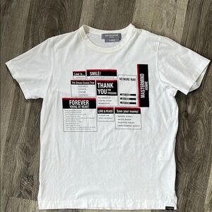 White Short Sleeve Tee with Graphic Design